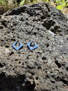 Geometric Silver-Tone Square Hoop Earrings